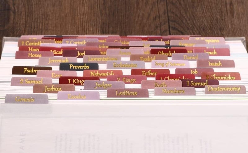 thinkor Laminated & Repostion Bible Tabs, Gold Foil Large Print Christian Gift for Women and Men, Easy to Read and Apply Bible Journaling Tabs (Gold Earth Tone) - Image 5